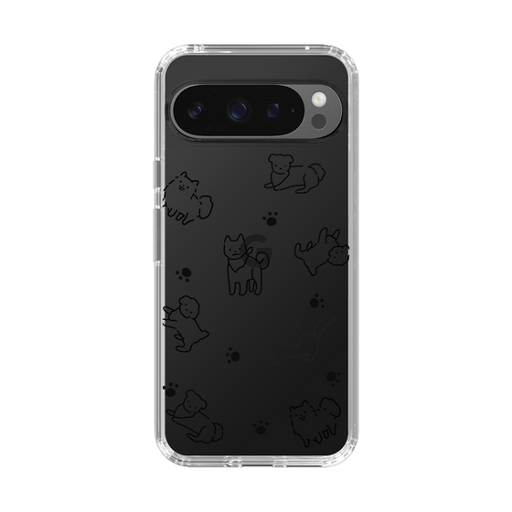 Slim Protection Case［ Original - CASEPLAY Dog All-over Pattern - black ］