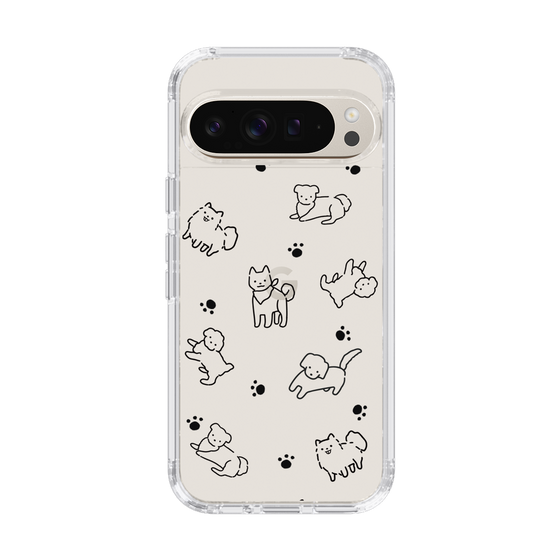 Slim Protection Case［ Original - CASEPLAY Dog All-over Pattern - black ］