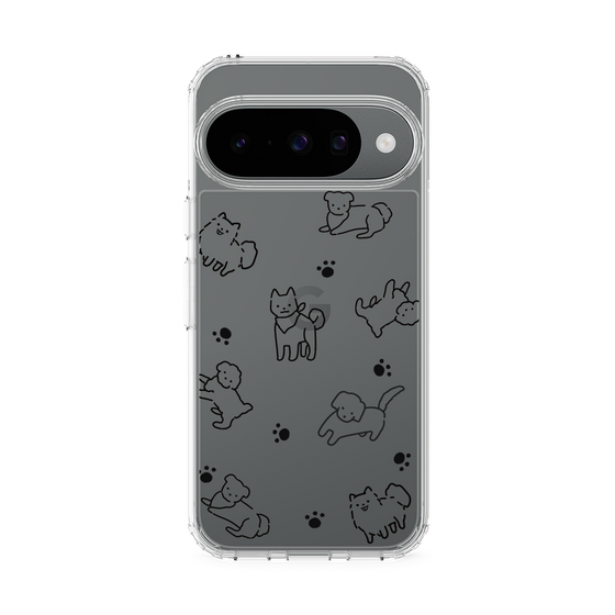 Slim Protection Case［ Original - CASEPLAY Dog All-over Pattern - black ］