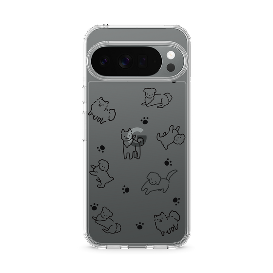 Slim Protection Case［ Original - CASEPLAY Dog All-over Pattern - black ］
