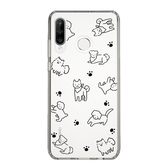 Slim Protection Case［ Original - CASEPLAY Dog All-over Pattern - black ］