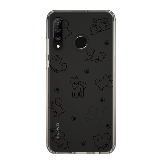 Slim Protection Case［ Original - CASEPLAY Dog All-over Pattern - black ］
