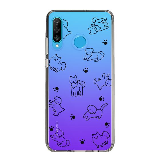 Slim Protection Case［ Original - CASEPLAY Dog All-over Pattern - black ］