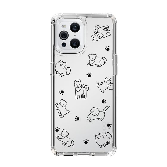 Slim Protection Case［ Original - CASEPLAY Dog All-over Pattern - black ］