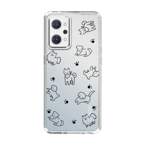 Slim Protection Case［ Original - CASEPLAY Dog All-over Pattern - black ］