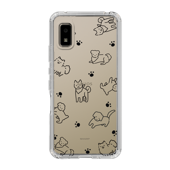 Slim Protection Case［ Original - CASEPLAY Dog All-over Pattern - black ］