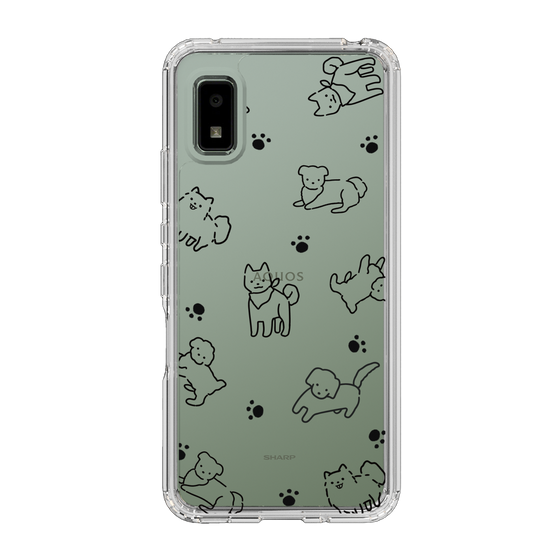 Slim Protection Case［ Original - CASEPLAY Dog All-over Pattern - black ］