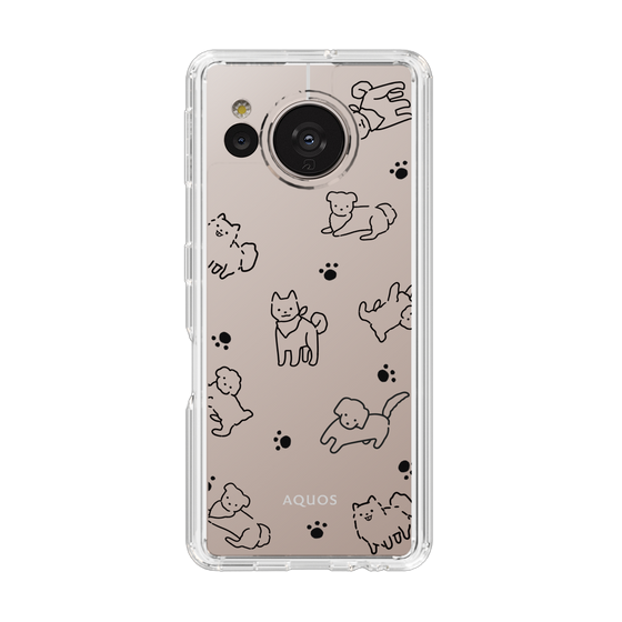 Slim Protection Case［ Original - CASEPLAY Dog All-over Pattern - black ］