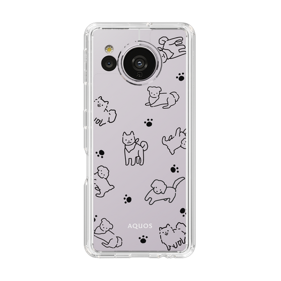 Slim Protection Case［ Original - CASEPLAY Dog All-over Pattern - black ］