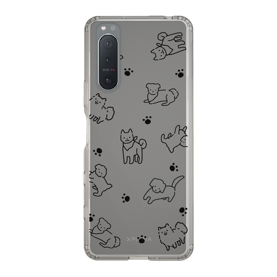 Slim Protection Case［ Original - CASEPLAY Dog All-over Pattern - black ］