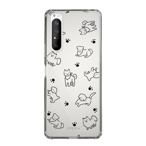 Slim Protection Case［ Original - CASEPLAY Dog All-over Pattern - black ］