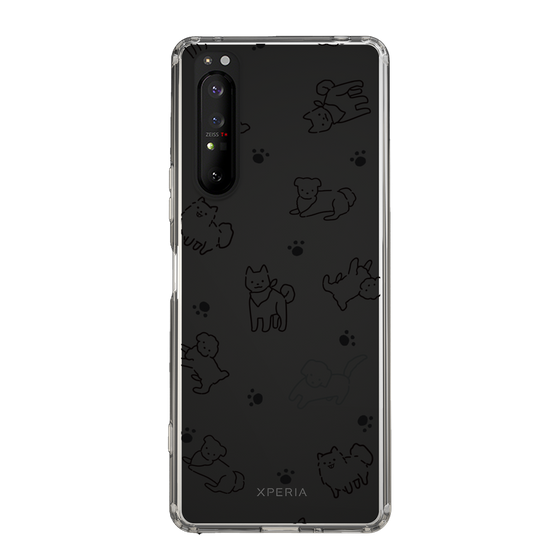 Slim Protection Case［ Original - CASEPLAY Dog All-over Pattern - black ］