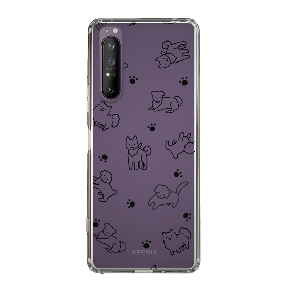 Slim Protection Case［ Original - CASEPLAY Dog All-over Pattern - black ］