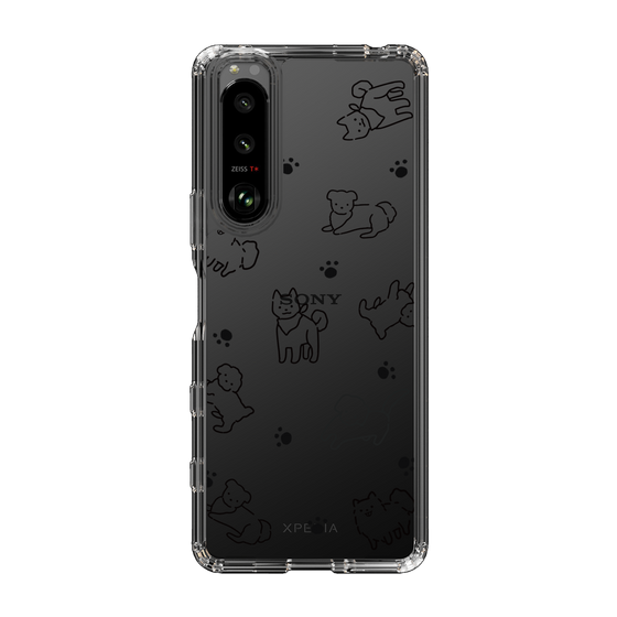 Slim Protection Case［ Original - CASEPLAY Dog All-over Pattern - black ］