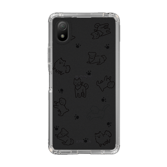 Slim Protection Case［ Original - CASEPLAY Dog All-over Pattern - black ］