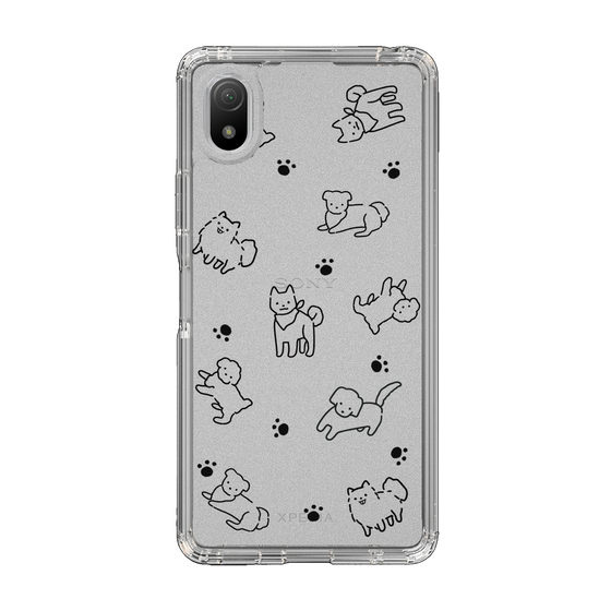 Slim Protection Case［ Original - CASEPLAY Dog All-over Pattern - black ］