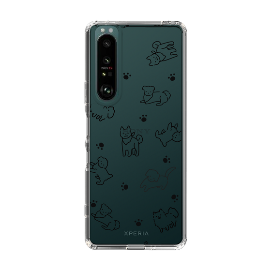 Slim Protection Case［ Original - CASEPLAY Dog All-over Pattern - black ］