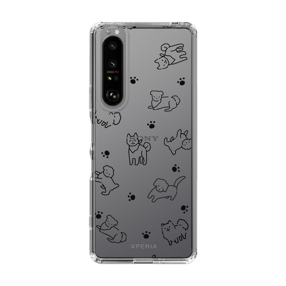 Slim Protection Case［ Original - CASEPLAY Dog All-over Pattern - black ］