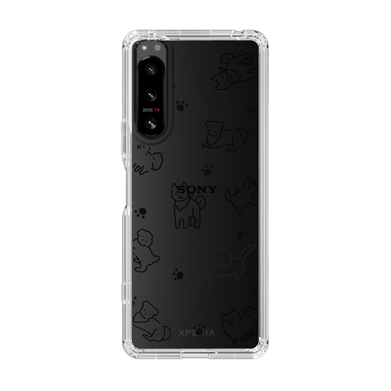 Slim Protection Case［ Original - CASEPLAY Dog All-over Pattern - black ］