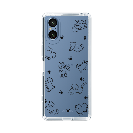 Slim Protection Case［ Original - CASEPLAY Dog All-over Pattern - black ］