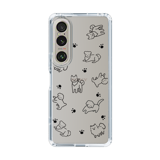 Slim Protection Case［ Original - CASEPLAY Dog All-over Pattern - black ］