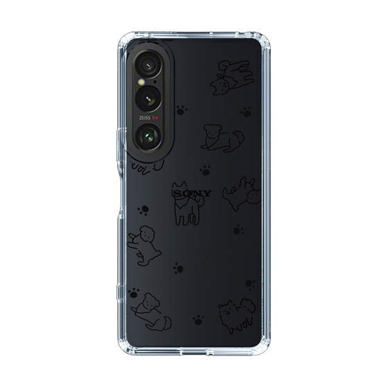Slim Protection Case［ Original - CASEPLAY Dog All-over Pattern - black ］