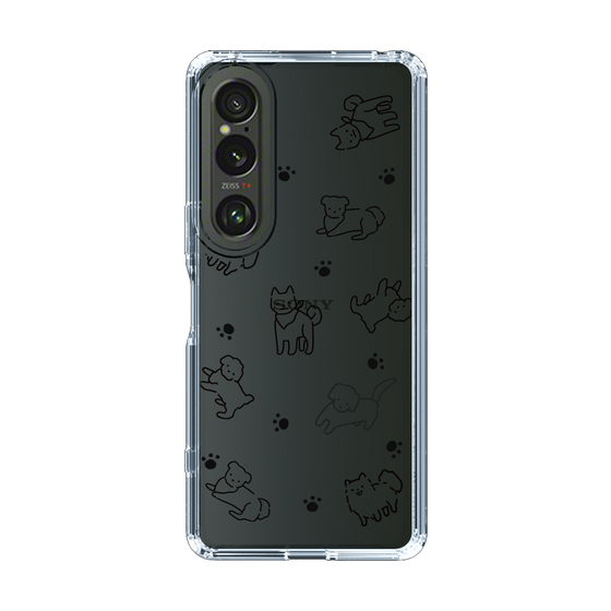 Slim Protection Case［ Original - CASEPLAY Dog All-over Pattern - black ］