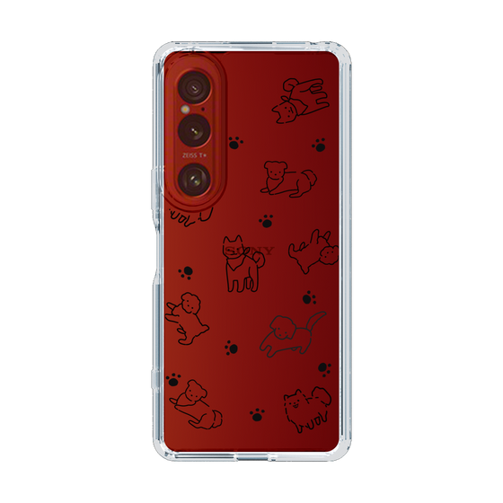 Slim Protection Case［ Original - CASEPLAY Dog All-over Pattern - black ］