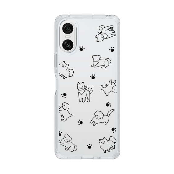 Slim Protection Case［ Original - CASEPLAY Dog All-over Pattern - black ］