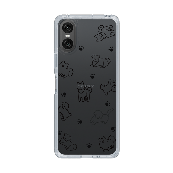 Slim Protection Case［ Original - CASEPLAY Dog All-over Pattern - black ］