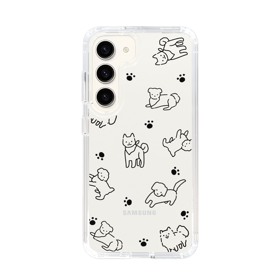 Slim Protection Case［ Original - CASEPLAY Dog All-over Pattern - black ］