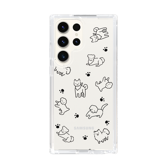 Slim Protection Case［ Original - CASEPLAY Dog All-over Pattern - black ］
