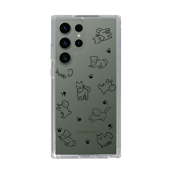 Slim Protection Case［ Original - CASEPLAY Dog All-over Pattern - black ］