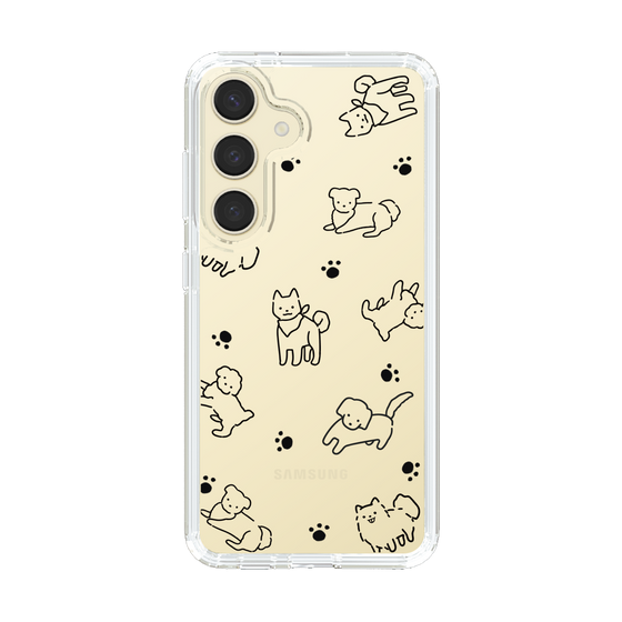 Slim Protection Case［ Original - CASEPLAY Dog All-over Pattern - black ］