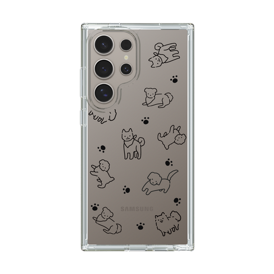 Slim Protection Case［ Original - CASEPLAY Dog All-over Pattern - black ］
