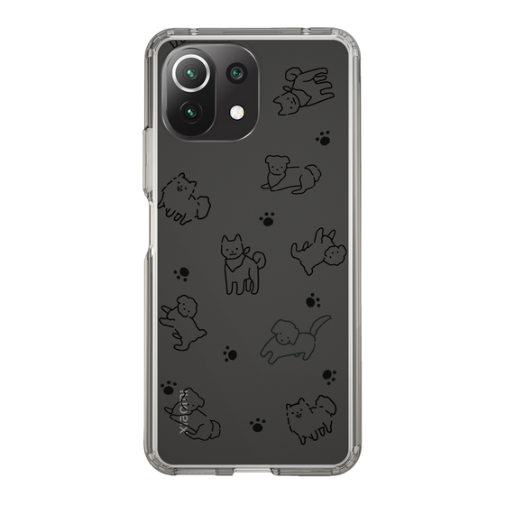 Slim Protection Case［ Original - CASEPLAY Dog All-over Pattern - black ］