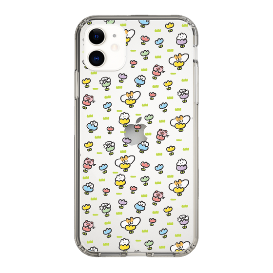 Slim Protection Case［ Mokumoku-chan - Flower - All-over Pattern ］