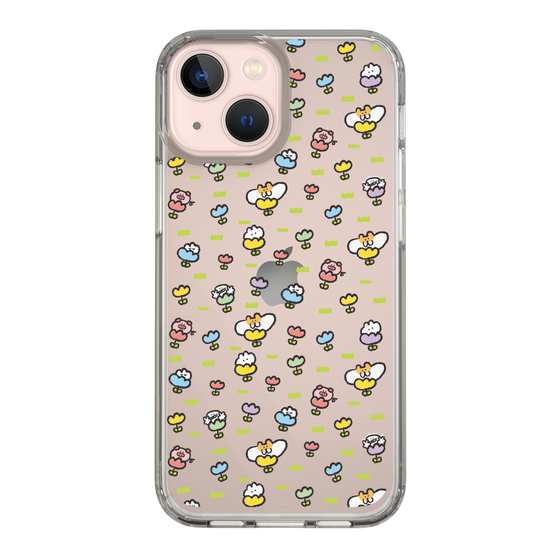 Slim Protection Case［ Mokumoku-chan - Flower - All-over Pattern ］