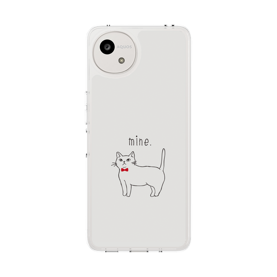 Slim Protection Case［ Bow Tie Cat - White ］