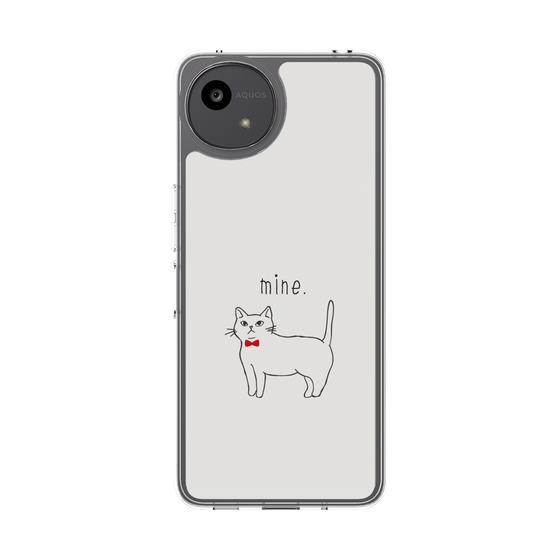 Slim Protection Case［ Bow Tie Cat - White ］