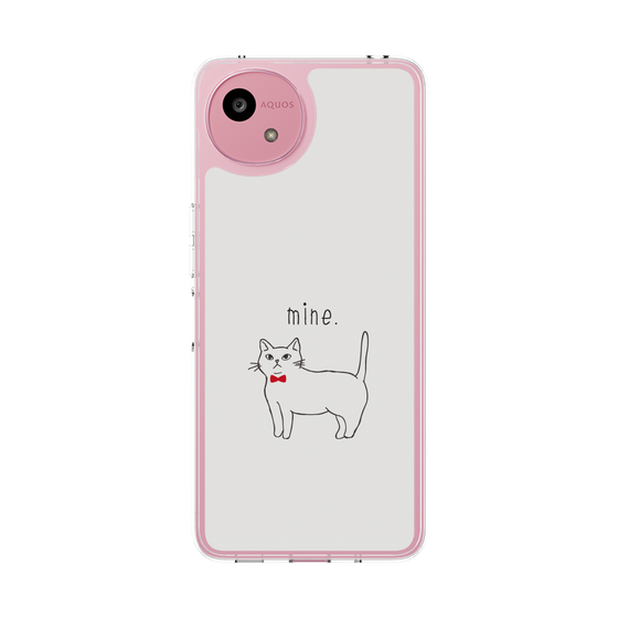 Slim Protection Case［ Bow Tie Cat - White ］