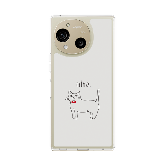 Slim Protection Case［ Bow Tie Cat - White ］