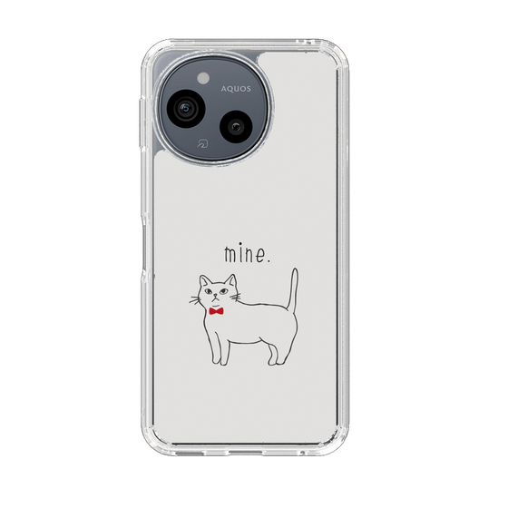 Slim Protection Case［ Bow Tie Cat - White ］