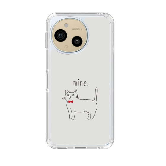 Slim Protection Case［ Bow Tie Cat - White ］