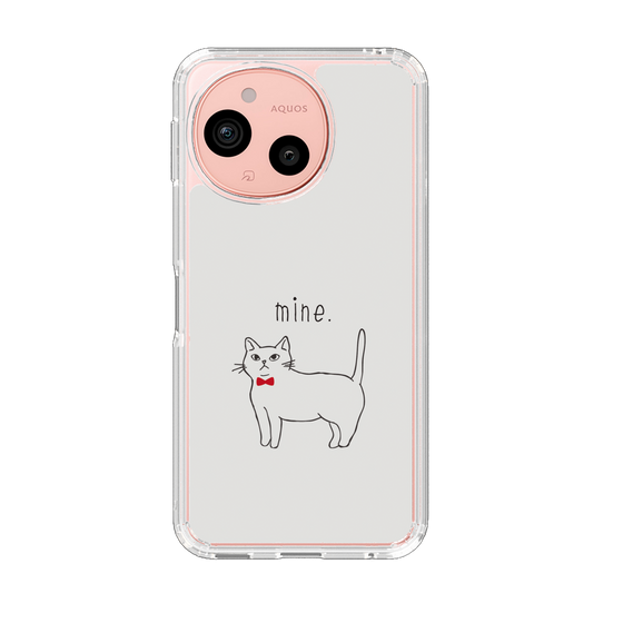 Slim Protection Case［ Bow Tie Cat - White ］