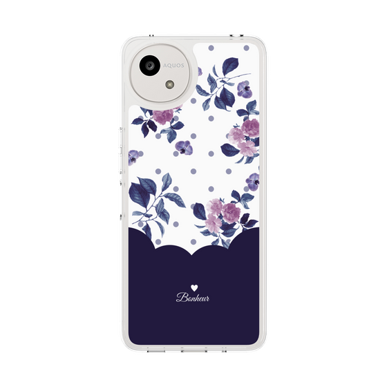 Slim Protection Case［ Twin Dot Flower - Navy ］