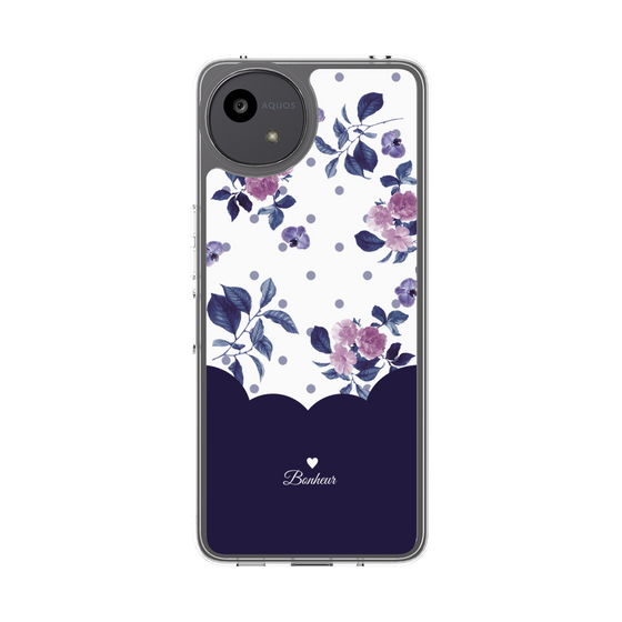 Slim Protection Case［ Twin Dot Flower - Navy ］