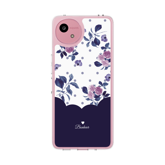 Slim Protection Case［ Twin Dot Flower - Navy ］