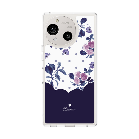 Slim Protection Case［ Twin Dot Flower - Navy ］