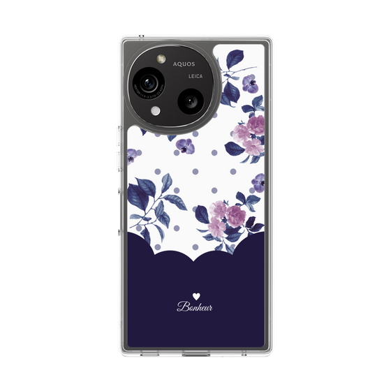 Slim Protection Case［ Twin Dot Flower - Navy ］